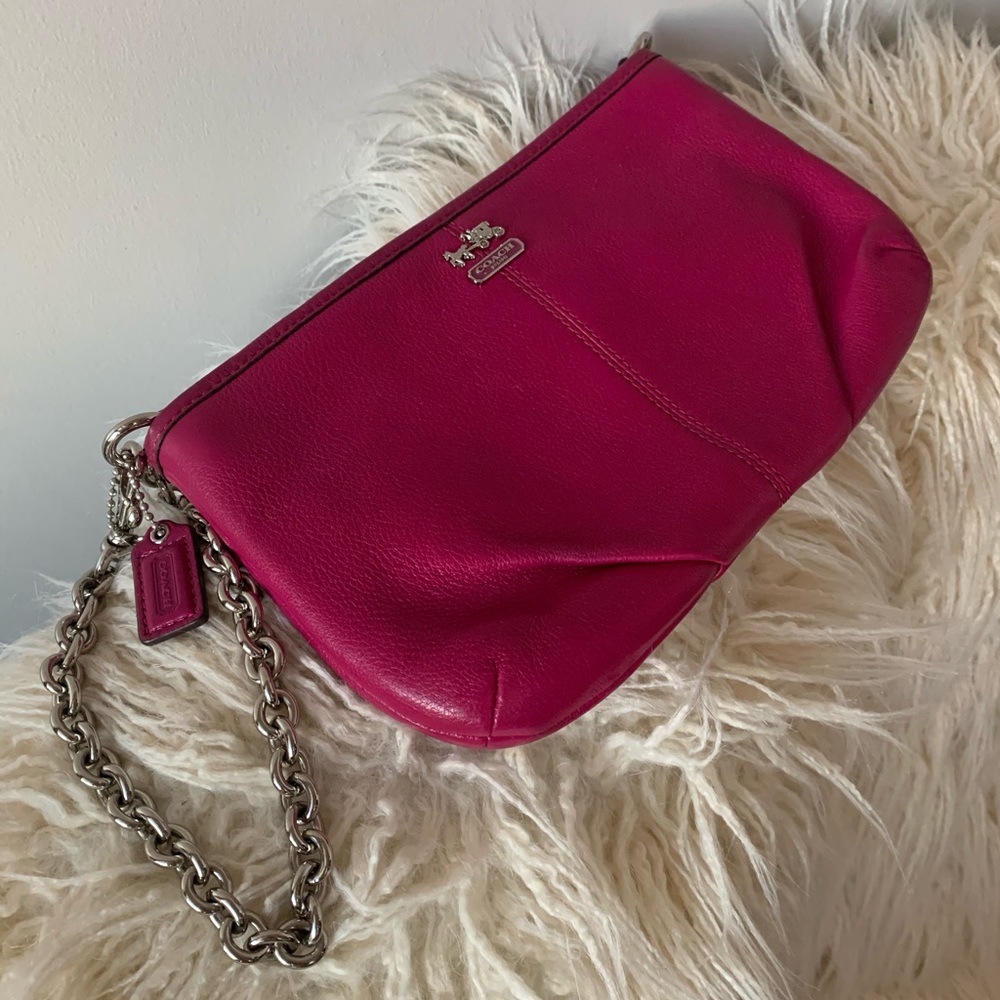 Rare Coach Purse Silver Pink Magenta